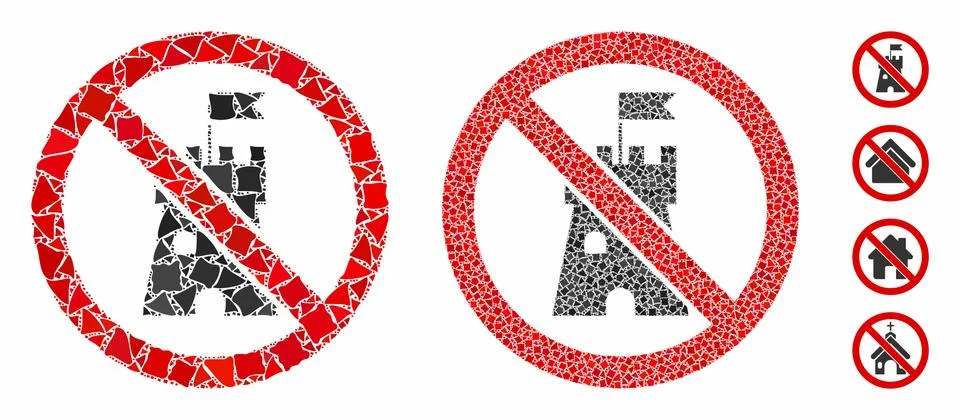 No bastion Mosaic Icon of Bumpy Parts Stock Illustration