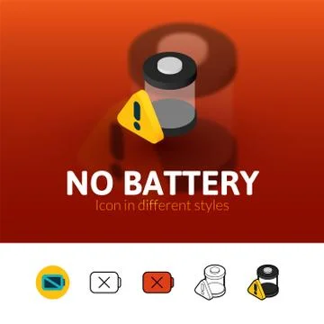 No battery icon in different style Stock Illustration