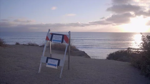 No Beach Access Signage Stock Footage 145778903