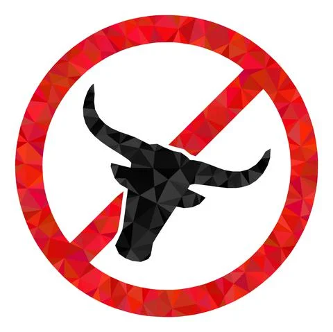 No Beef Meat Lowpoly Icon Stock Illustration