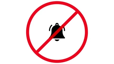 No bell icon animation ,warning no notification icon concept silent mood icon Stock Footage 304718556