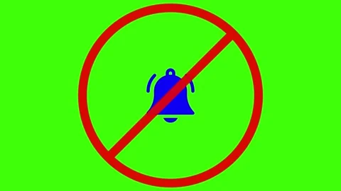 No bell icon motion , Animated silent alarm or no bell icon showcasing warn.. Stock Footage 304718553