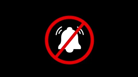 No bell icon motion , Animated silent alarm or no bell icon showcasing war Stock Footage 311871879