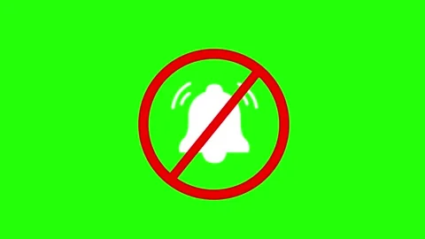 No bell icon motion , Animated silent alarm or no bell icon showcasing Stock Footage 311871880
