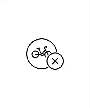 No bicycle icon,vector best line icon. Stock Illustration