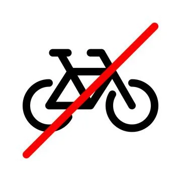 No bicycle line icon. Vector graphics Stock Illustration