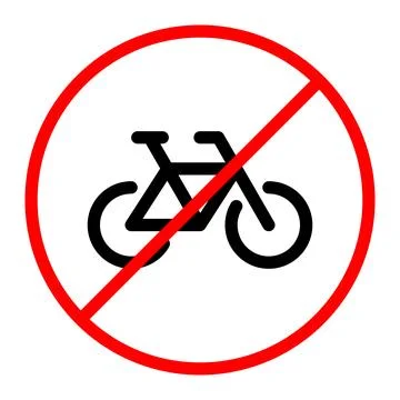 No bicycle line icon. Vector graphics Stock Illustration