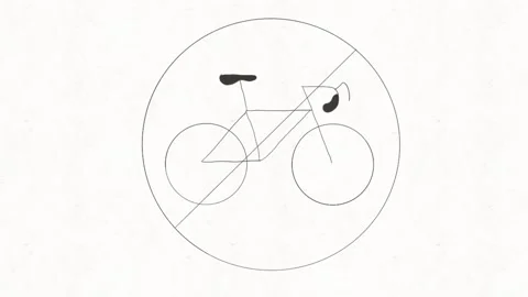 No Bicycle Sign Animation Stock Footage 335475015