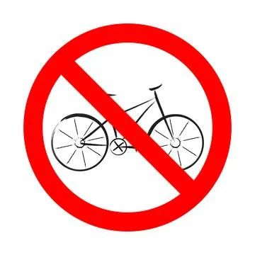 No Bicycles Allowed Sign Vector Illustration Stock Illustration
