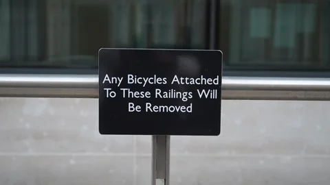 No Bicycles Can Be Attached Here Video stock 324942856