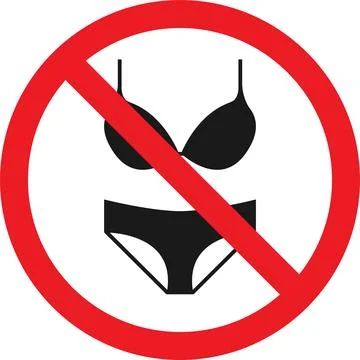 No Bikini sign. Stock Illustration