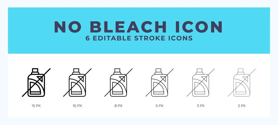 No bleach icon vector for web. And mobile app. Editable stroke outline icon. Stock Illustration