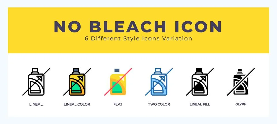No bleach set of vector icon. For web. and mobile app Stock Illustration