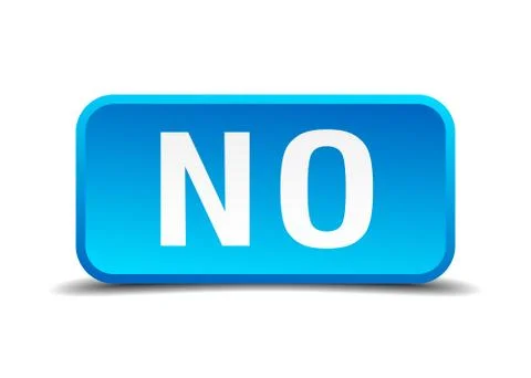 No blue 3d realistic square isolated button Stock Illustration