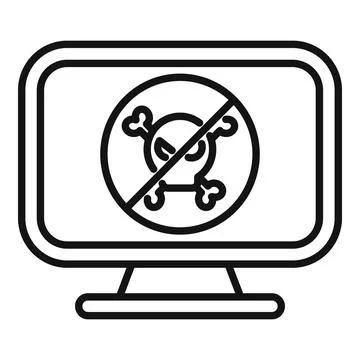 No bones computer virus concept icon 스톡 일러스트