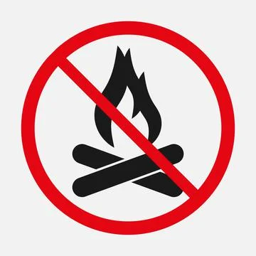 No bonfire sign vector on white background Stock Illustration