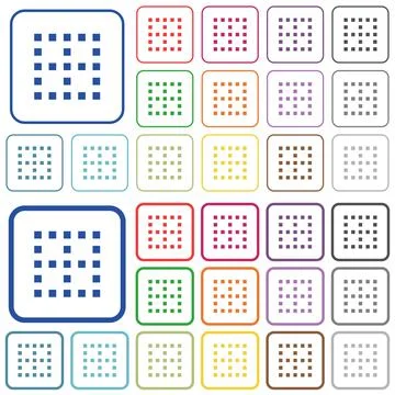 No borders outlined flat color icons Stock Illustration