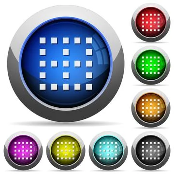 No borders round glossy buttons Illustrazione stock