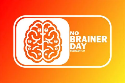 No Brainer Day Vector Template Design Illustration Stock-Illustration