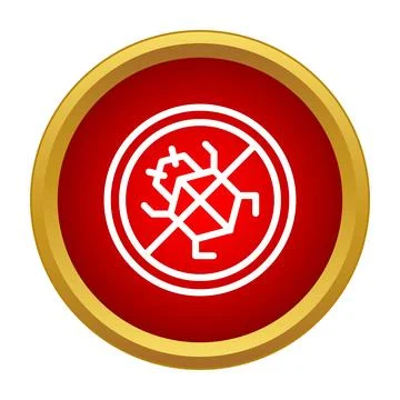 No bug icon showing stopping malware and virus Stock Illustration
