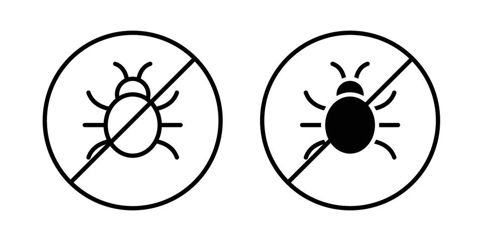 No Bug icon vector, symbol, logo illustrations Stock Illustration