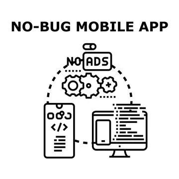 No bug mobile app development process concept イラスト素材