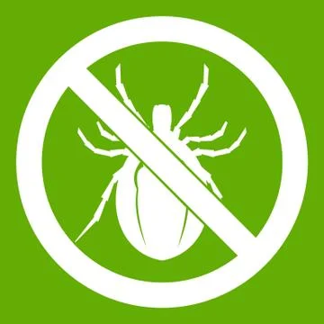 No bug sign icon green Stock Illustration