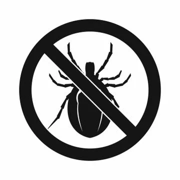 No bug sign icon, simple style Stock Illustration