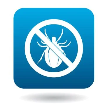 No bug sign icon, simple style Stock Illustration