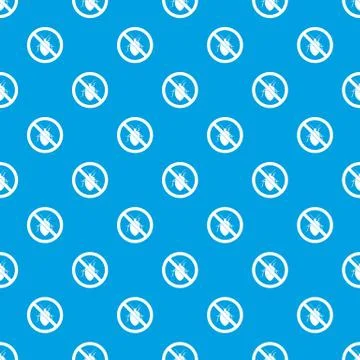 No bug sign pattern seamless blue Illustrazione stock