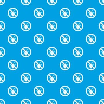 No bug sign pattern seamless blue Illustrazione stock