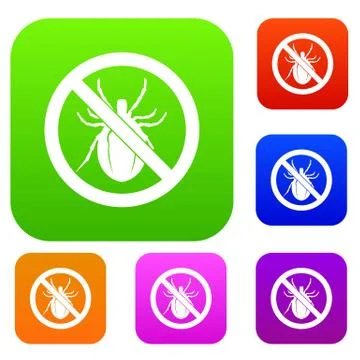 No bug sign set collection Stock Illustration