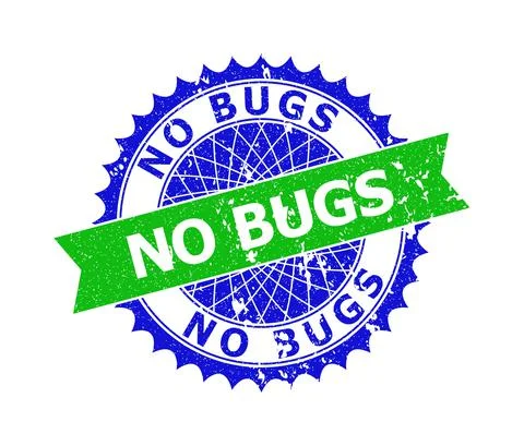 NO BUGS Bicolor Rosette Rough Watermark Stock Illustration