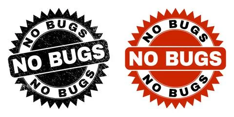 NO BUGS Black Rosette Stamp Seal with Unclean Surface Illustrazione stock
