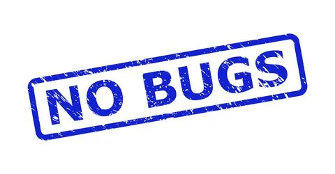 NO BUGS Seal with Rubber Texture and Rounded Rect Frame Illustrazione stock