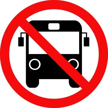 No bus Allowed | No bus Allowed sign | No Public Transport Sign Stock Illustration
