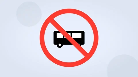 No Bus Allowed Road Traffic Sign Symbol Animation. Stock Footage 333373762