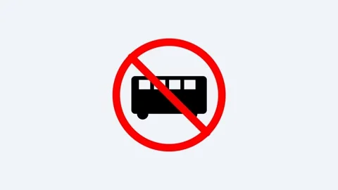 No Bus Allowed Road Traffic Sign Symbol. Stock Footage 333373763