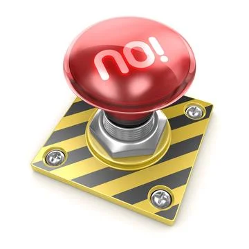 No! button No! button , This is a computer generated and 3d rendered pictu... Stock Photos