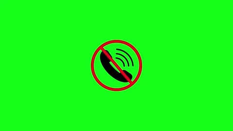 No called allowed on this area, no call icon animation on green background... Stock Footage 340408251