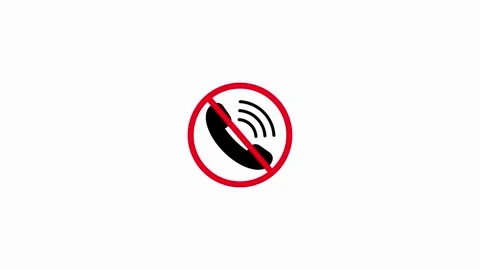 No called allowed on this area, no call icon animation on white background... Stock-Footage 340601256