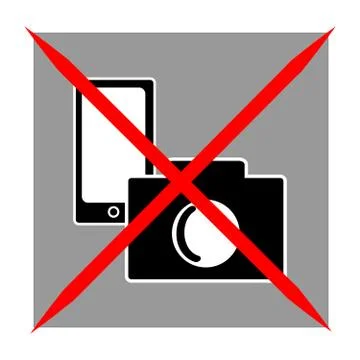 No camera symbol on white background Stock Illustration