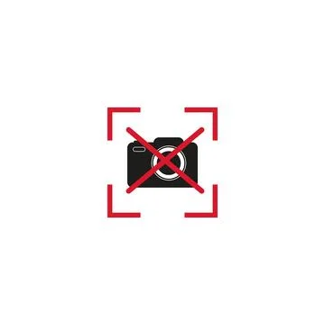 No cameras allowed sign. Red prohibition no camera sign. No taking pictures.. Stock Illustration