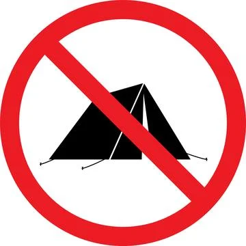 No camping allowed sign. Stock Illustration