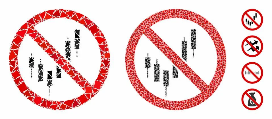 No candlestick chart Composition Icon of Inequal Items Illustrazione stock