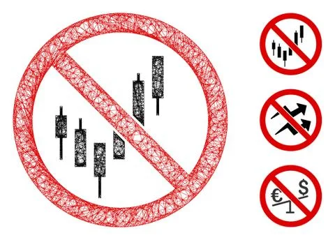 No Candlestick Chart Polygonal Web Vector Mesh Illustration Illustrazione stock