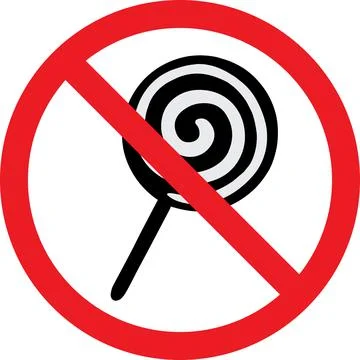 No candy sign. Stock Illustration
