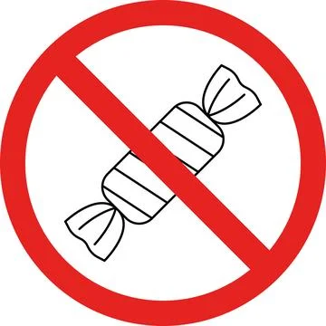 No candy sign. Stock Illustration
