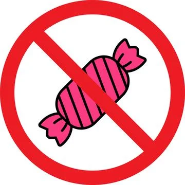 No candy sign. Illustrazione stock
