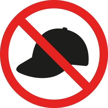 No cap sign. Please remove caps. Illustrazione stock